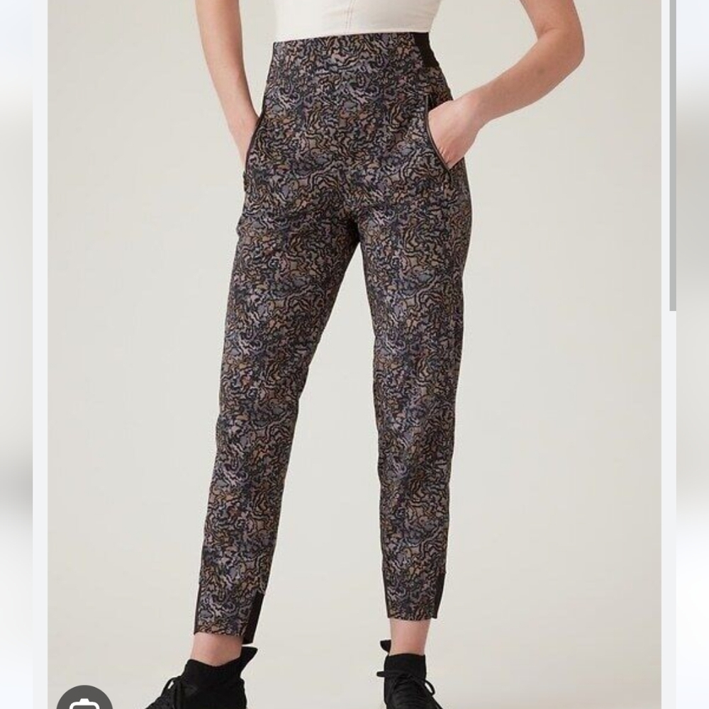 Athleta Black Multi Print Joggers - Picture 2 of 15